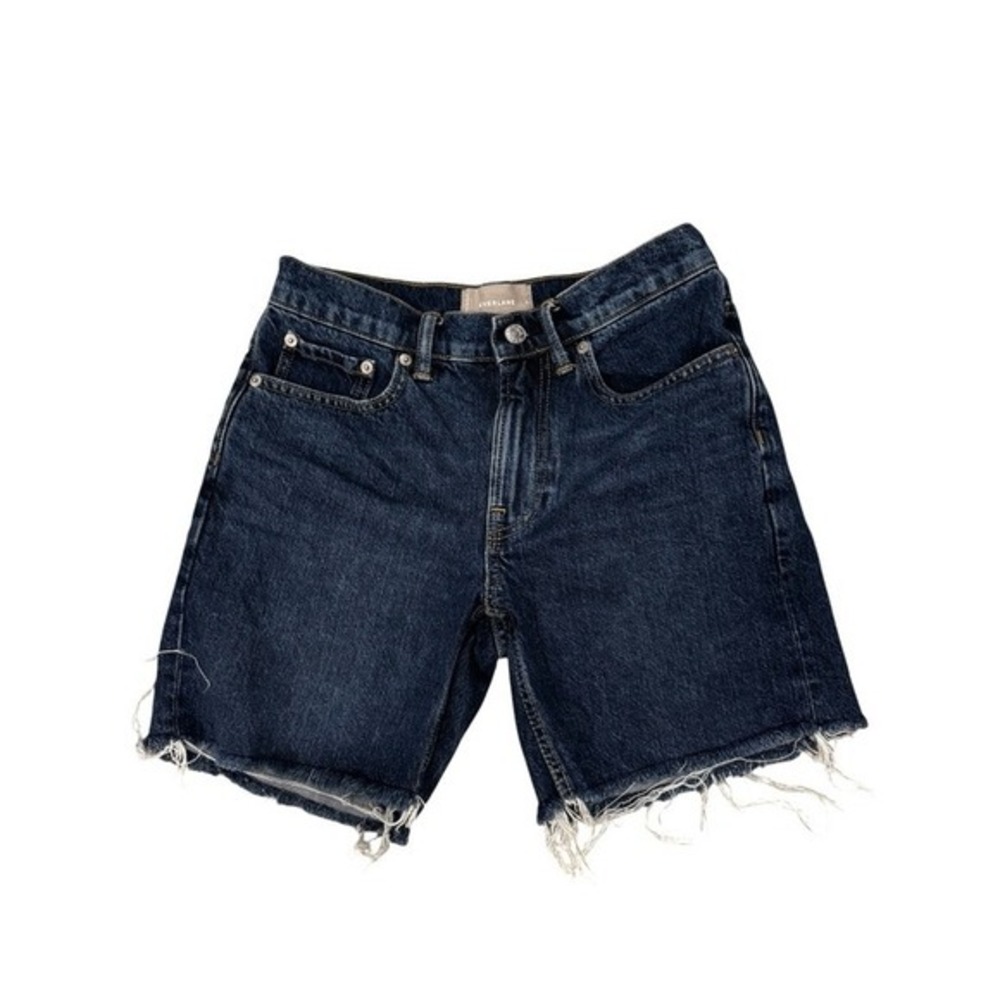 Everlane Women's Relaxed Short Cutoff Denim Shorts Size 25 Dark Wash Summer